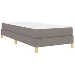 vidaXL Lit à ressorts Taupe  marron 80 x 200 cm Tissu  Bois Engineered