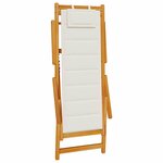 vidaXL Pack de 2 chaises de plage pliantes - Grises  en bois d'acacia et textilène