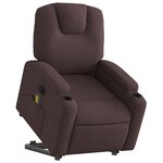 vidaXL Fauteuil inclinable de massage électrique Marron foncé Tissu