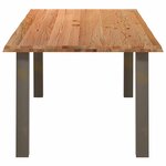 vidaXL Table à manger et bord naturel bois massif chêne rectangulaire