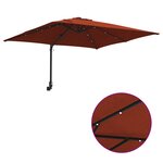 vidaXL Parasol de jardin Couleur terre cuite 248.5 x 247.5 x 160 cm
