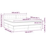 vidaXL Sommier à lattes de lit avec matelas Noir 160x200 cm Tissu
