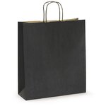 Sac kraft vergé noir à poignées torsadées raja 24 x 32 x 8 cm (lot de 100)