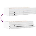 vidaXL Lit de jour avec tiroirs blanc 75x190 cm bois d'ingénierie