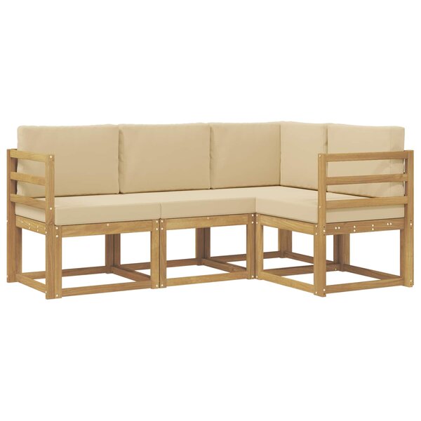vidaXL Ensemble de canapés d'extérieur 4 pc Blanc et Beige