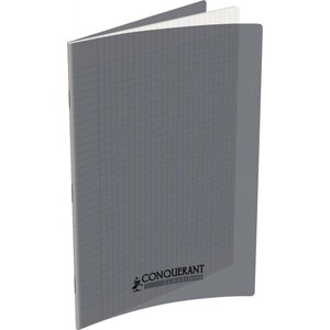 Cahier 96 pages seyès 90 g  couverture polypropylène gris  format 21 x 29 7 cm CONQUERANT