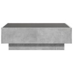 vidaXL Table basse avec LED gris béton 90x50x30 cm bois d'ingénierie
