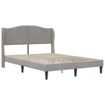 vidaXL Cadre de lit avec tête de lit Gris clair 140 x 190 cm Velours