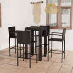 vidaXL Ensemble de bar d'extérieur 5 Pièces accoudoir Résine tressée Noir