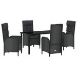 vidaXL Ensemble de salle à manger pour jardin 5 Pièces Noir Poly rotin