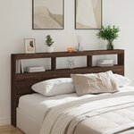 vidaXL Armoire tête de lit avec LED chêne marron 200x17x102 cm