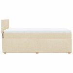 vidaXL Sommier à lattes de lit avec matelas Crème 100x200 cm Tissu