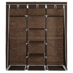 vidaXL Armoire avec compartiments et barres Marron 150x45x175 cm Tissu