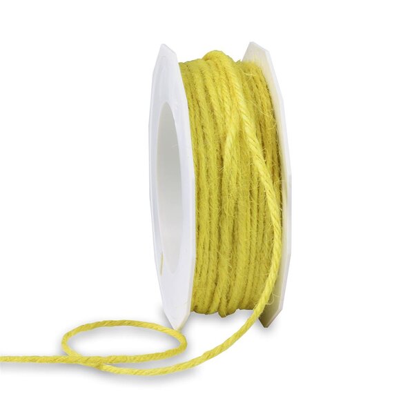 Cordelette jute 25-m-rouleau 2 mm jaune clair