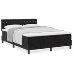 Lit tapissier vidaXL avec matelas Noir 160x200 cm Velours