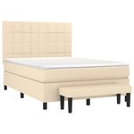 vidaXL Sommier à lattes de lit avec matelas Crème 140x190 cm Tissu
