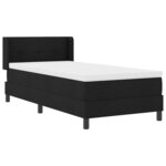 vidaXL Lit à ressorts avec matelas Noir 190 x 90 cm Polyester