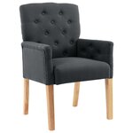 vidaXL Chaises à manger avec accoudoirs lot de 6 gris tissu