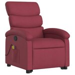 vidaXL Fauteuil inclinable de massage Rouge bordeaux Tissu