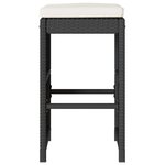 vidaXL Tabourets de bar de jardin et coussins lot de 4 résine tressée