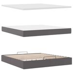 VidaXL Cadre de lit ottoman avec matelas gris 160x200 cm similicuir