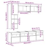 vidaXL Meuble TV Montage mural 7 Pièces Bois Ancien Bois d'ingénierie