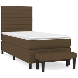 vidaXL Sommier à lattes de lit avec matelas Marron foncé 90x190 cm