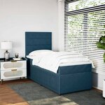 vidaXL Sommier à lattes de lit avec matelas bleu 80x200 cm velours