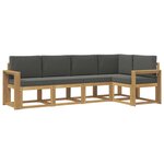 vidaXL Ensemble de canapés d'extérieur 5 pc Blanc et anthracite