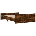 vidaXL Cadre de lit tête de lit et pied de lit chêne fumé 135x190 cm