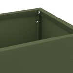 vidaXL Porte-parapluies Vert olive Métal Moyen Rangement