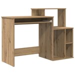 vidaXL Bureau avec rangement Chêne artisanal 120 5 x 44 x 88 5 cm Bois d'ingénierie