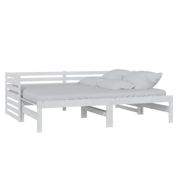 vidaXL Lit coulissant sans matelas blanc 2x(90x200) cm