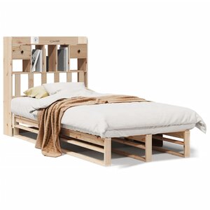 vidaXL Lit bibliothèque sans matelas 90x190 cm bois de pin massif