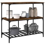 vidaXL Chariot de cuisine chêne fumé 100x50x95 cm bois d'ingénierie