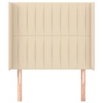 vidaXL Tête de lit avec oreilles Crème 93x16x118/128 cm Tissu