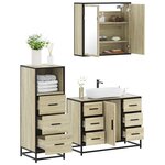 vidaXL Ensemble de meubles de salle de bain 3 Pièces chêne sonoma