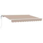 vidaXL Auvent Rétractable Beige 250 x 200 cm tissu