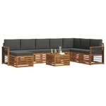 vidaXL Ensemble de canapés d'extérieur 9 Pièces Naturel et Anthracite