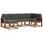 vidaXL Ensemble de canapés d'extérieur 6 pc Naturel et Anthracite