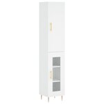 vidaXL Buffet haut Blanc 34 5x34x180 cm Bois d'ingénierie
