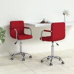 vidaXL Chaises pivotantes à manger lot de 2 rouge bordeaux tissu