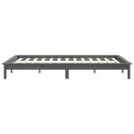 vidaXL Cadre de lit Gris 180x200 cm Bois de pin massif Super King