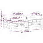 vidaXL Repose-pieds de jardin et coussins lot de 2 bois massif douglas