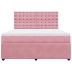 vidaXL Sommier à lattes de lit avec matelas Rose 180x200 cm Velours