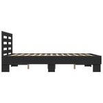 vidaXL Cadre de lit noir 135x190 cm bois d'ingénierie et métal