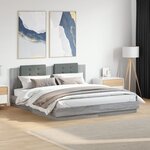 vidaXL Cadre de lit avec LED sans matelas sonoma gris 200x200 cm