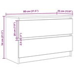 vidaXL Meuble TV chêne artisanal 80x35x54 cm bois d'ingénierie