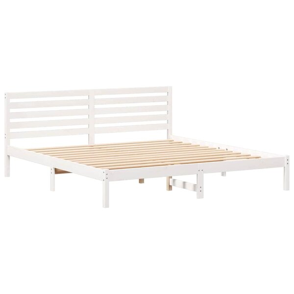 vidaXL Cadre de lit Blanc 180 x 200 cm Bois massif en pin