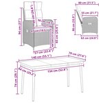 vidaXL Ensemble de Tables Basses avec coussin avec oreiller 7 Pièces Noir